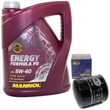 Motoröl Set 5W-40 5 Liter + Ölfilter SM 136 für Volvo S70 V70 I S80 I V70 II 2.5