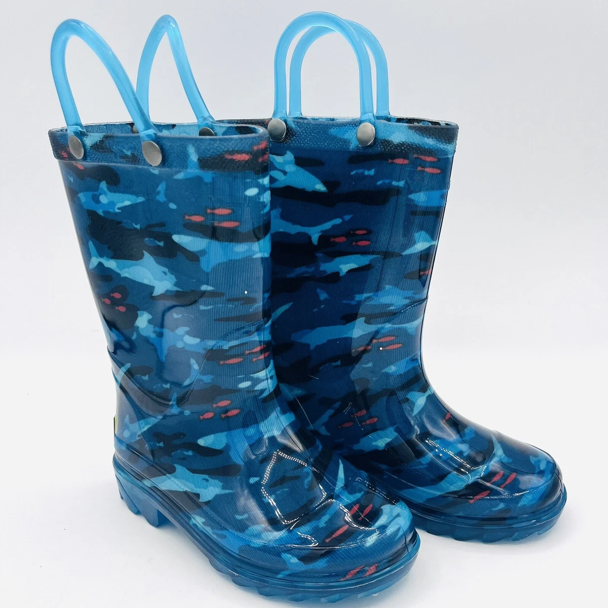 Kids shark top rain boots
