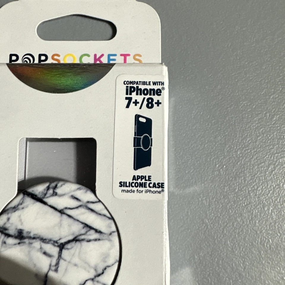 PopSockets PopGrip Deslizante Día Transparente Blanco Mármol Para iPhone 7plus/8plus 7+/8+ Foto 3 de 4