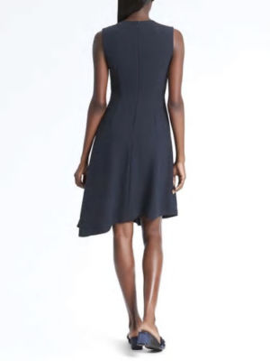 Banana Republic Bias Pleated Fit & Flare Dress Navy Size 4 Navy (83121) |  eBay