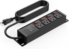 Heavy Duty Surge Protector Power Strip 20 Amp Individual Switches. 10FT 12 Gauge