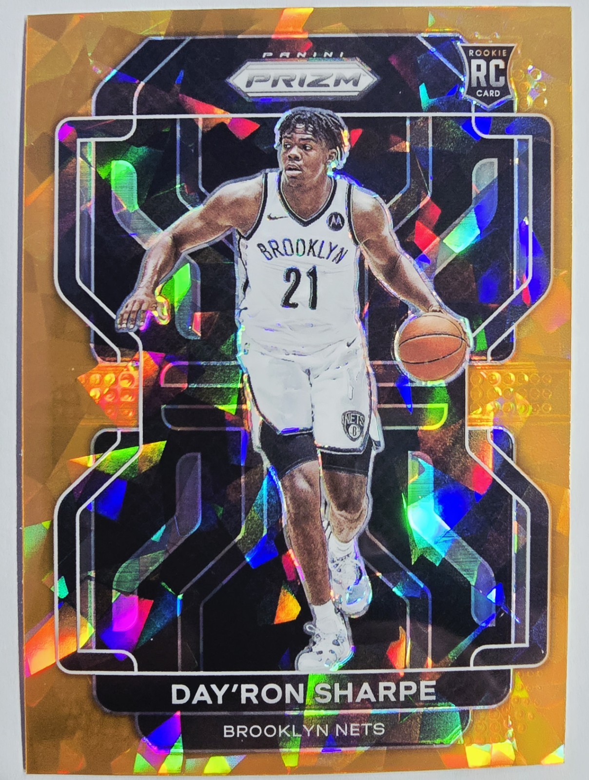 2021-22 Panini Prizm Cracked Orange Ice Prizm Day'Ron Sharpe #281 Rookie RC 🟡🧊