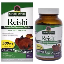 Reishi - 500mg by Natures Answer for Unisex - 90 Count Capsules