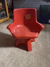Vintage 1975 Red Child Size Swivel Chair Plastic RARE