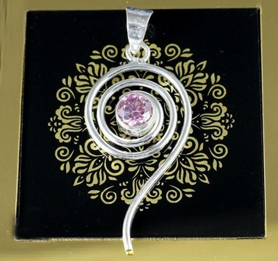 AGI Certified 1.14 Carat Round Pink Diamond Solitaire Designer Pendant See Video