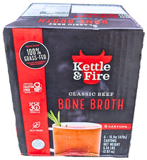 Kettle & Fire Beef Bone Broth 6 Count x 16.9 Oz EXP 06/2027