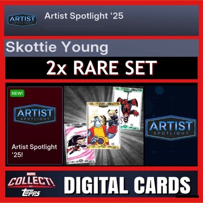 ARTIST SPOTLIGHT SKOTTIE YOUNG VOL 1 TWO RARE SET-TOPPS MARVEL COLLECT