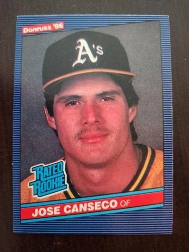 1986 DONRUSS BASEBALL JOSE CANSECO ROOKIE CARD #39 OAKLAND A's OUTFIELD NICE SEE