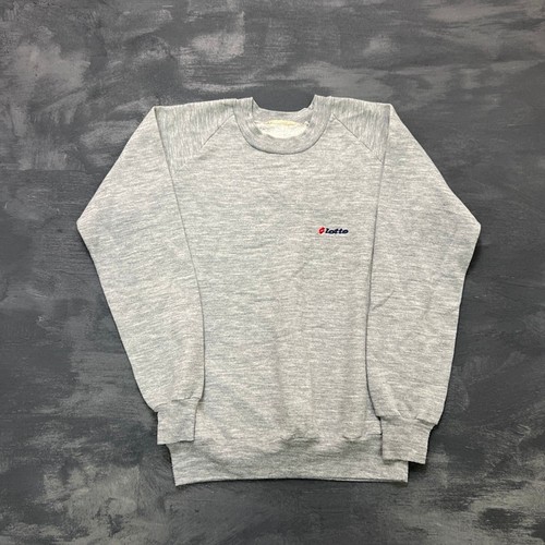 Lotto, Vintage Lotto Sweatshirt Mens Small Gray 1980s Soccer Football