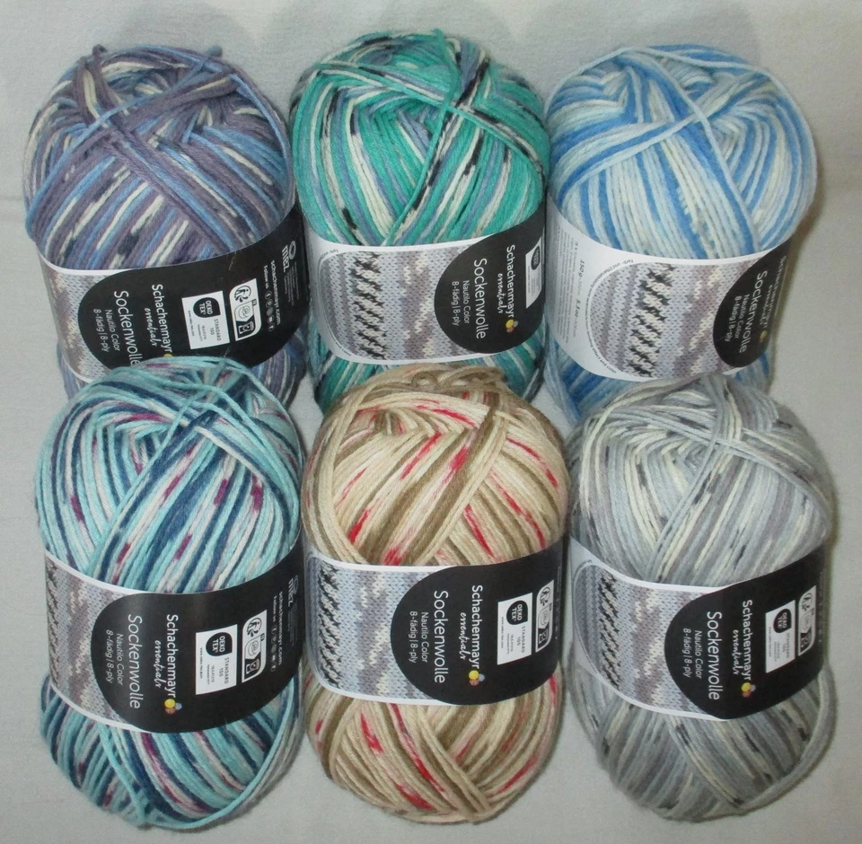 (66€/kg) 150g NAUTILO Schachenmayr /REGIA Sockenwolle 8-fach/8-fädig musterbild. - Bild 2 von 2