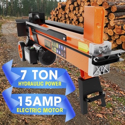 7 Ton Electric Log Splitter Portable Hydraulic Firewood Splitting for Backyard