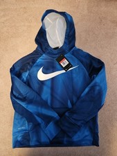 NIKE THERMA TRAINING HOODIE BOYS BLUE SIZE L NWT 50