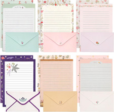 Stationary Paper and Envelopes Set, 36 PCS Lined Stationary Writing Paper with 1