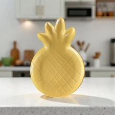 Four (4) Sun Squad ~ PINEAPPLE ~ 8.5" x 13" Dinner Plates Assorted Colors BT4