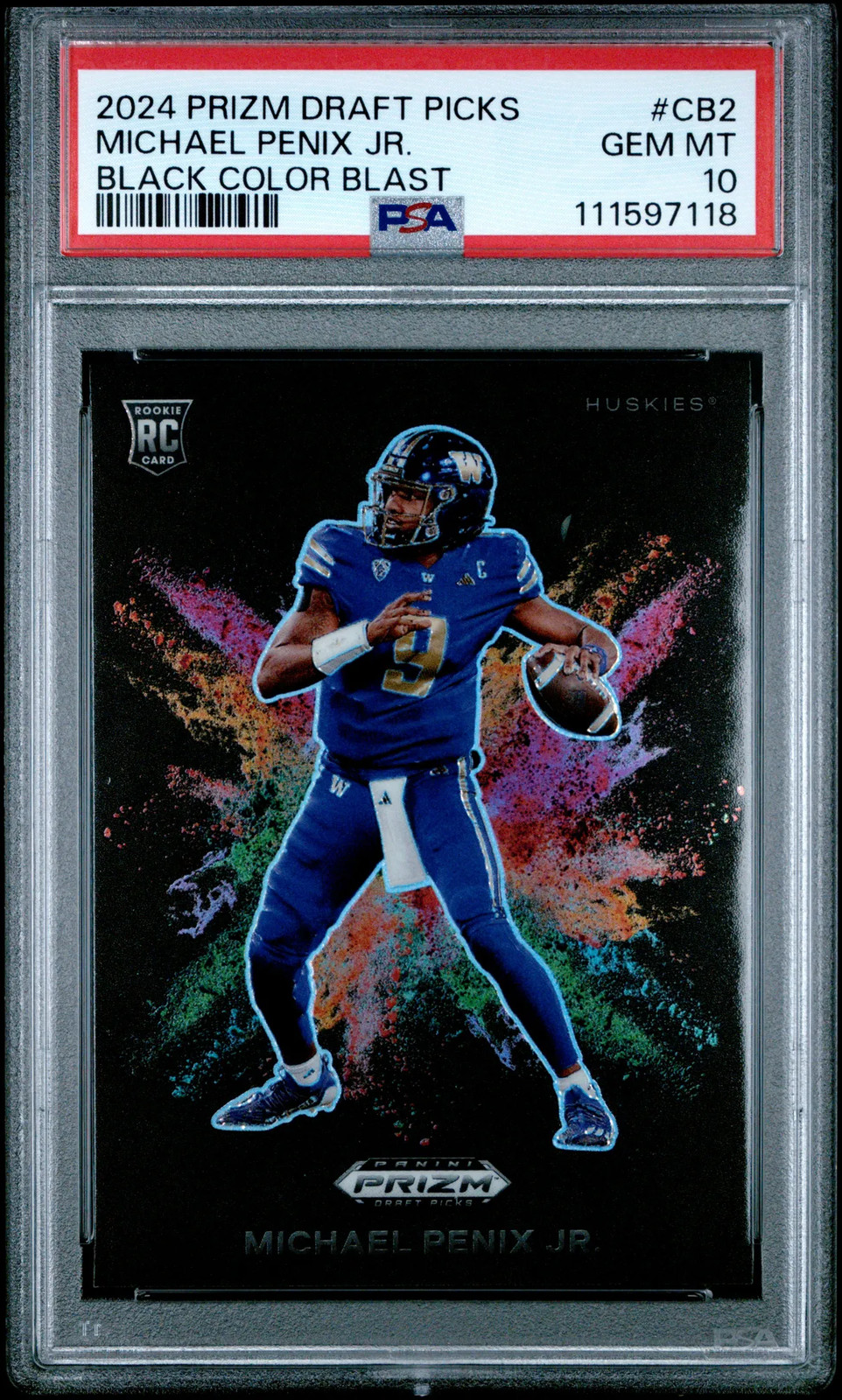 Michael Penix Panini Prizm Draft Picks Black Color Blast #CB2 Base