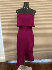 Xscape Women's Ruffled Sleeveless Strapless Dress Size 4