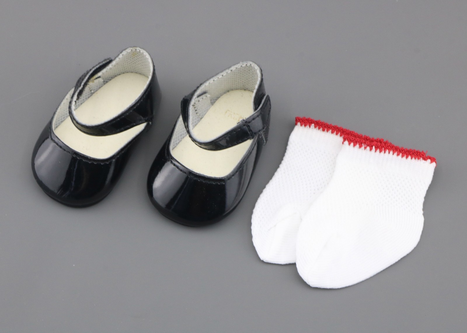 American Girl black Mary Jane shoes & white Socks for 18'' doll Molly Samantha