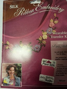 Vtg 1995 33553 Floral Medley Bucilla Silk Ribbon Embroidery Kit Wearable Art E7