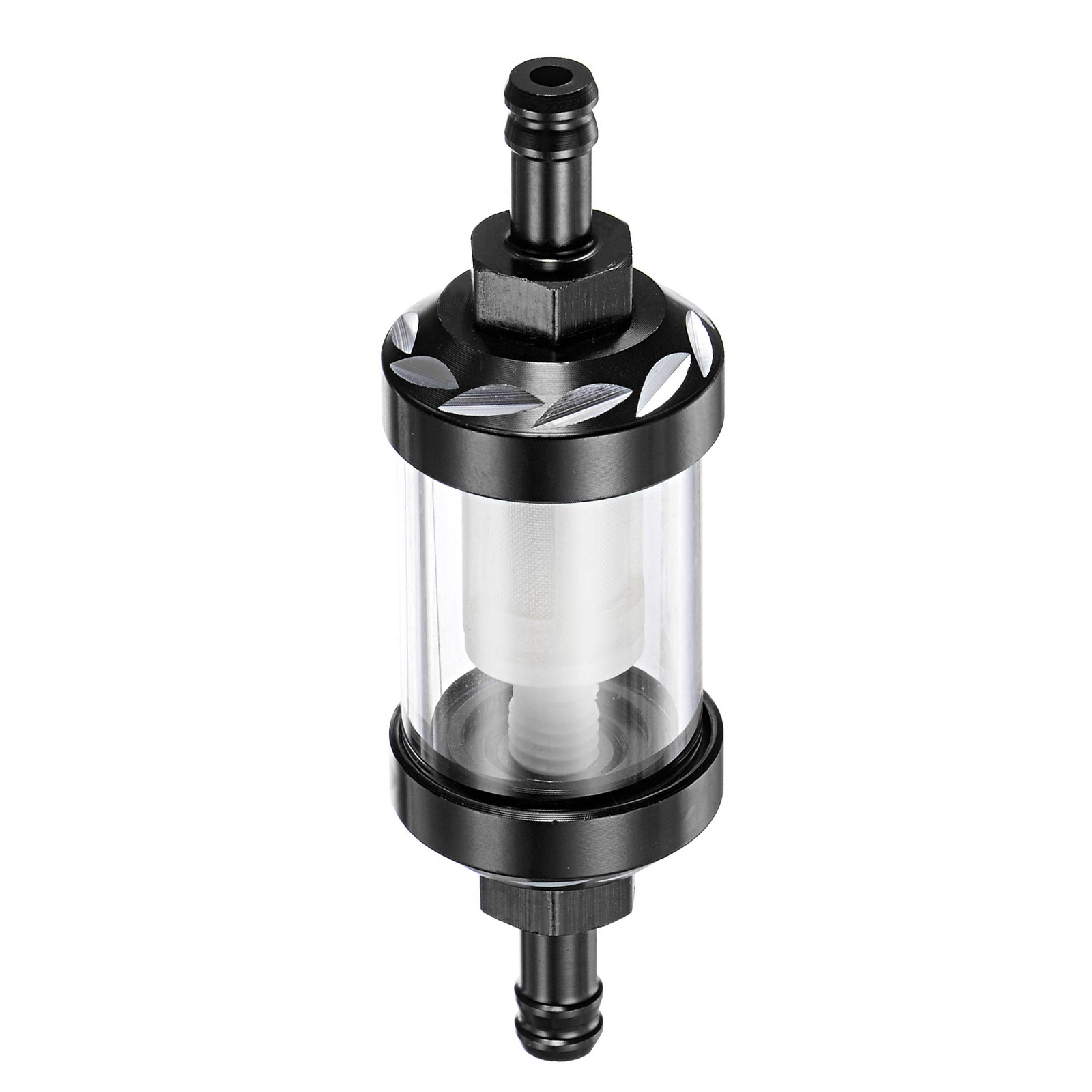 2PCS 8mm Universal Line Petrol Fuel Gasoline Oil Filter Black