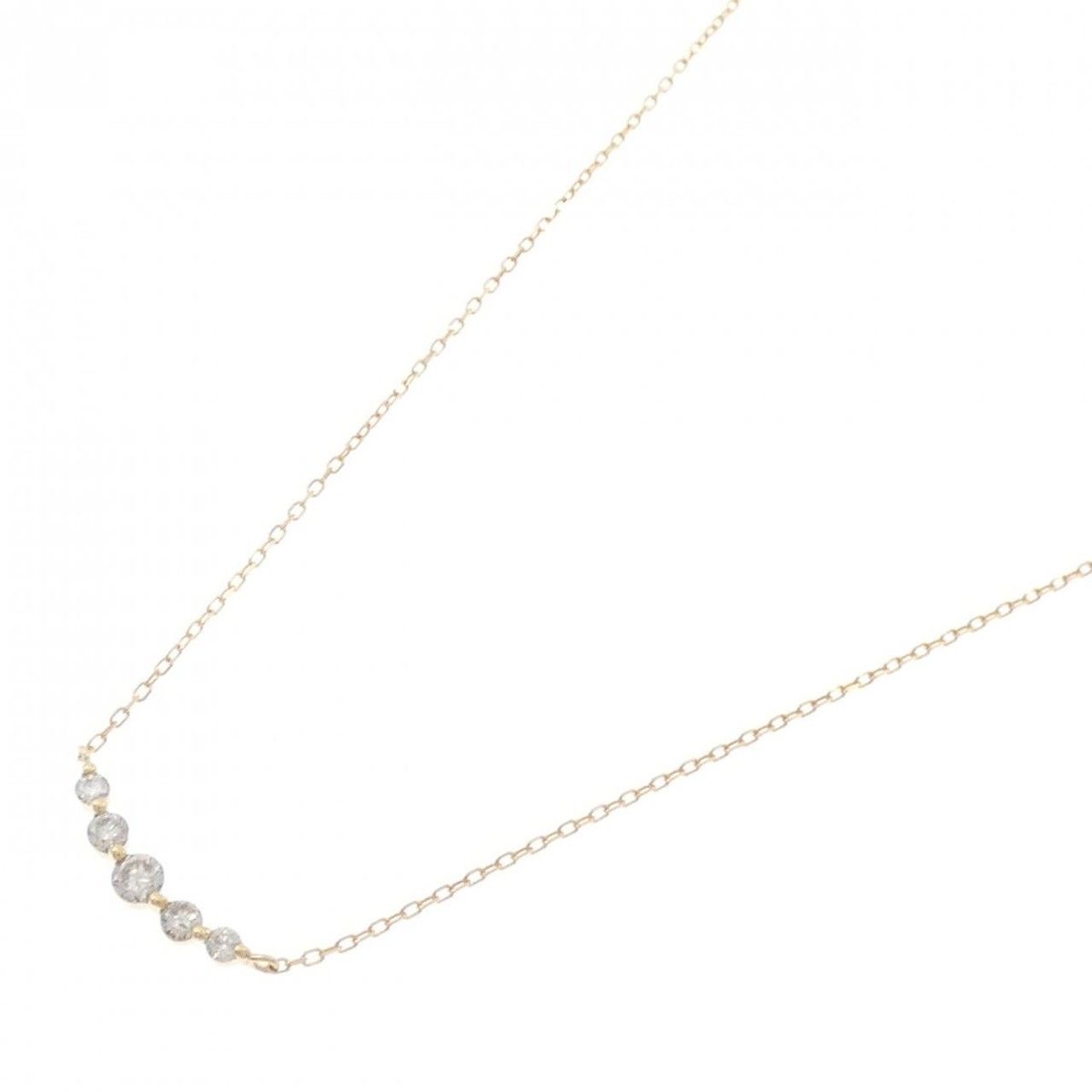 Authentic K18YG Diamond Necklace 0.30CT #260-006-805-7145 | eBay