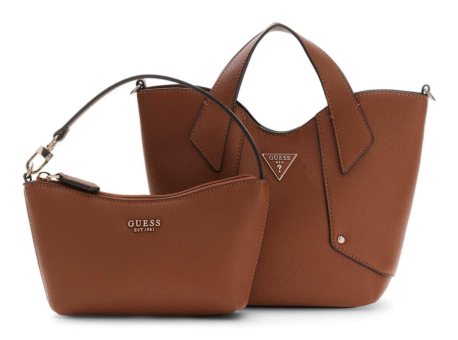 GUESS handbag Darcy Mini Tote Cognac