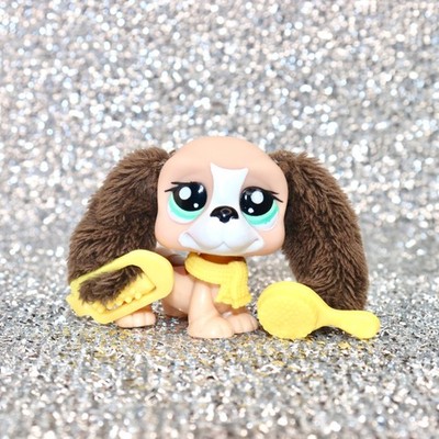 Littlest Pet Shop Authentic LPS #2413 Cream/Brown Basset Hound Fuzzy/Cutest Pet