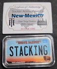 Stacking Across America North Dakota Color License Plate 1oz Silver Bar COA #117