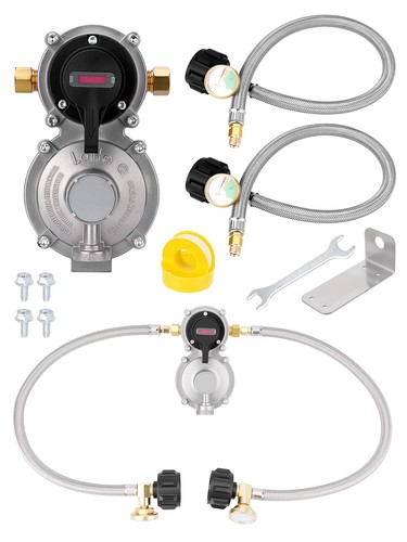 2-Stage Auto Changeover RV LP Propane Gas Regulator W/ Pigtail Propane Stainless