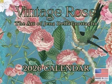 Vintage Rose Calendar 2026 by Jena DellaGrottaglia Monthly Wall Calender