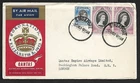 MALAYA SINGAPORE TO UK AIR MAIL QANTAS QE II CORONATION FIRST DAY COVER 1953