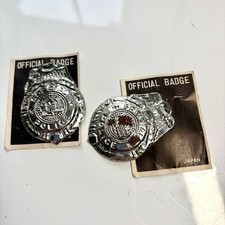Vtg Toy Police Badges Plastic Made In Japan Pretend Play NOS