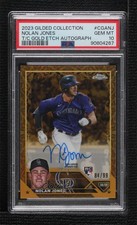 2023 Topps Gilded Collection Gold Etch 84/99 Nolan Jones PSA 10 GEM MT Auto v9t