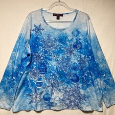 Gloria Vanderbilt Top size XXL Blue Graphic H...