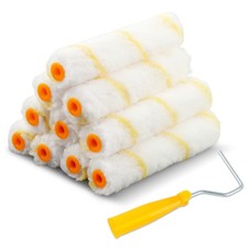 6 Inch Paint Roller with 10 Covers Mini Paint Rollers with Frame for Painting