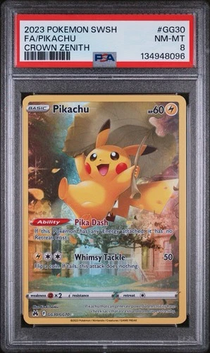 New Listing2023 POKEMON SWORD & SHIELD CROWN ZENITH #GG30 FULL ART/PIKACHU PSA 8