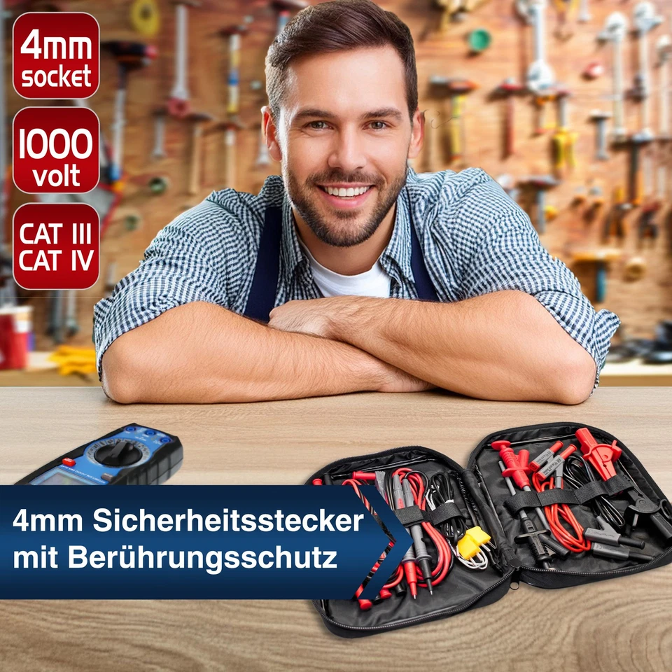 PeakTech P 8200 – Messzubehör Set Multimeter Leitungen Kabel Prüfspitzen Klemmen - Bild 4 von 4