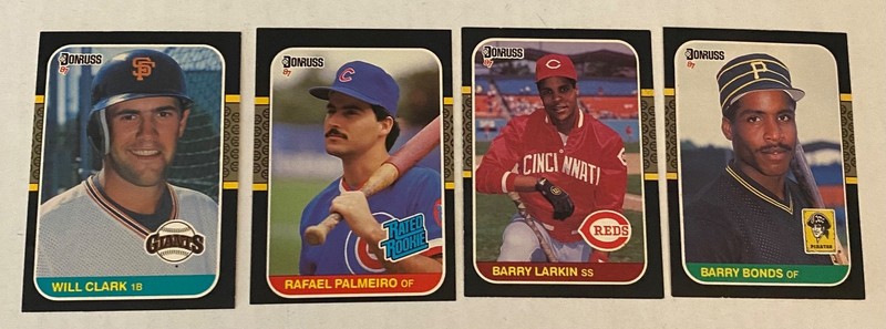 1987 Donruss Rookie Lot #66 Clark, #43 Palmeiro, # 492 Larkin, #361 Bonds