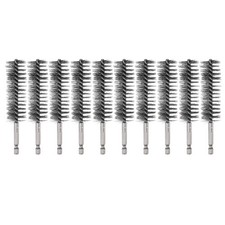 10Pcs 304 Stainless Steel Bore Brush 25mm Dia 4.5" Cleaning Twisted Wire Brush,