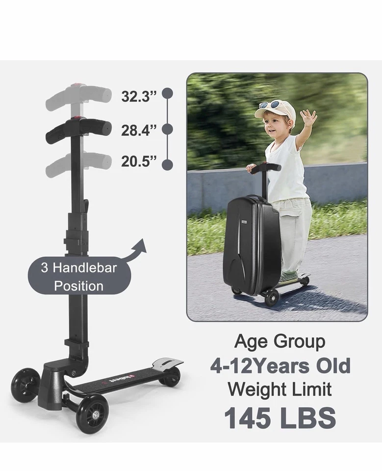 Maleta scooter de mano iubest para niños de 4 a 15 años, desmontable y plegable Foto 4 de 4