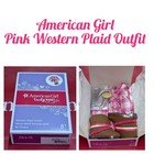 American Girl Doll Pink Western Plaid Outfit Cowgirl Dress Boots New In Box 