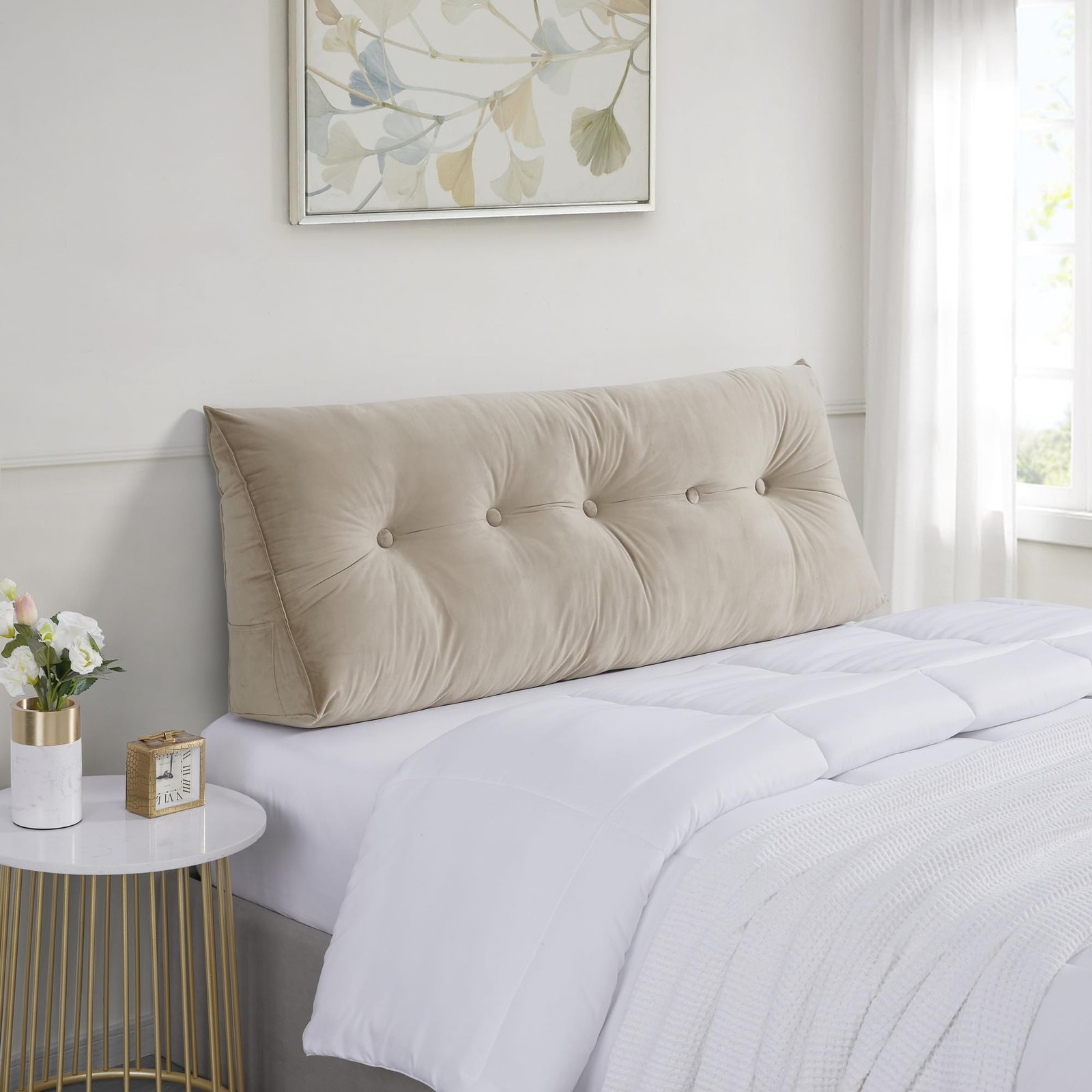Large Versatile Wedge Pillow for Headboard Support and Comfort