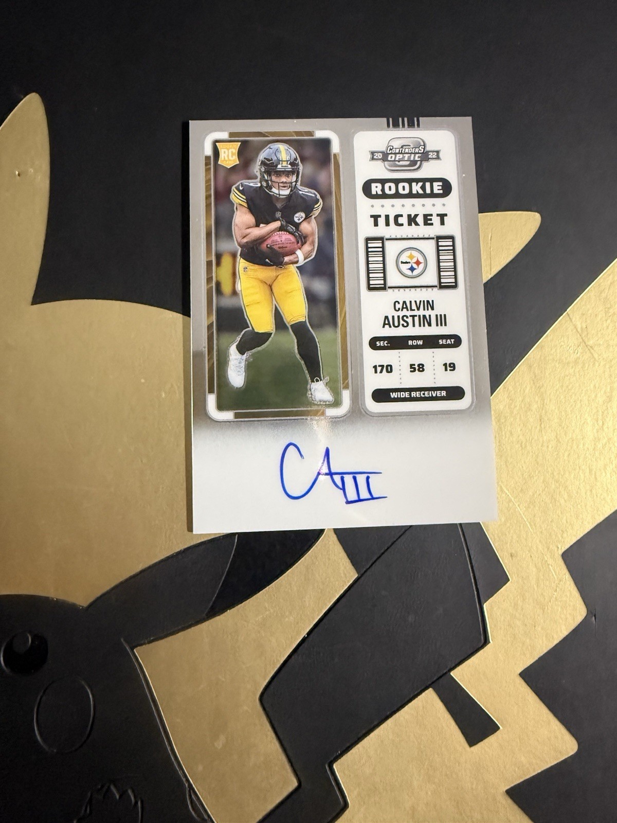 2022 Contenders Optic Calvin Austin III Rookie Ticket RPS Auto RC #107 Steelers