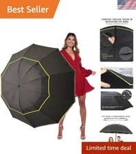 Luxury 62-Inch UPF 50 UV Protection Golf Umbrella - Windproof  Waterproof