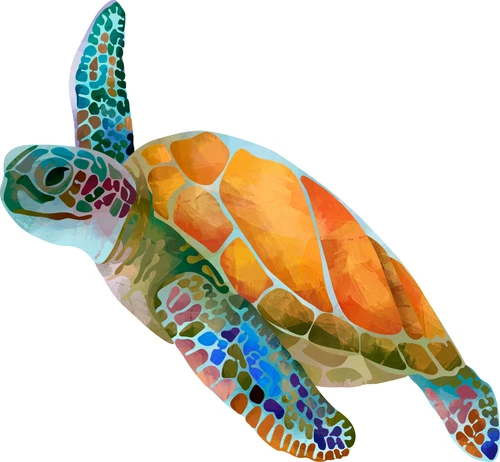 Sea Turtle Reptile Safari Zoo Animal Self Adhesive Sticker
