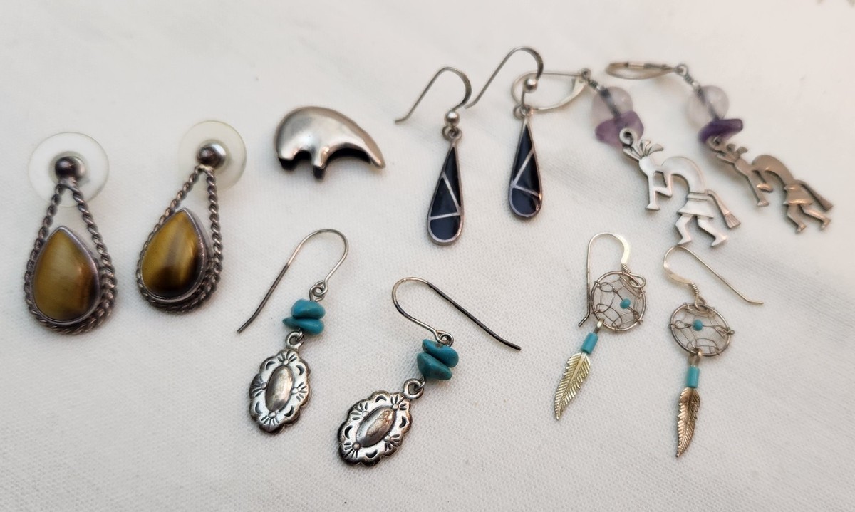 Vintage Native American & Modern Sterling Silver Jewelry Lot View 2