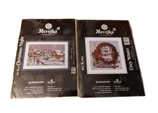 LOT OF 2 MEREJKA CROSS STITCH KIT, CHRISTMAS NIGHT, COZY WINTER