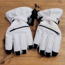 Unigear Ski Gloves Size M White Waterproof Touchscreen Winter Snowboard Zipper