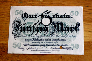 50 Mk Finanzvereinigung der Chemnitzer Industrielle Chemnitz 1918.