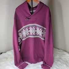 Jos A Bank Sweater Mens Tailored Fit Large Wool Blend Shawl Collar Elbow Pads