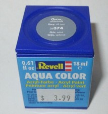 Revell Aqua Color Acrylic Paint 18ml Silk Matt Grey 374 36374 NEW
